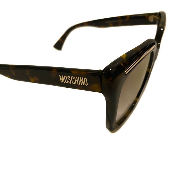 MOSCHINO Brown Tortoise Gold Butterfly Sunglasses NWT - Picture 7 of 13